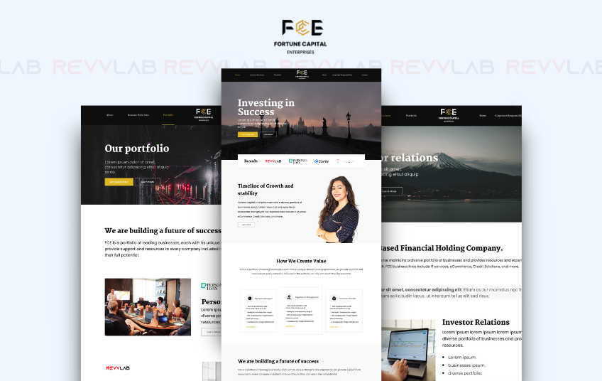 RevvLab agency's portfolio