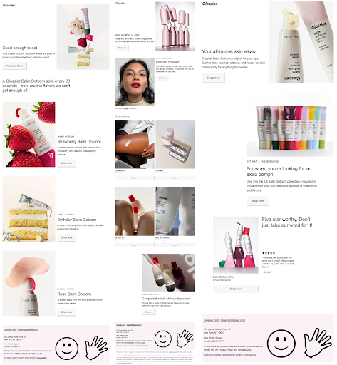 Emails from Glossier