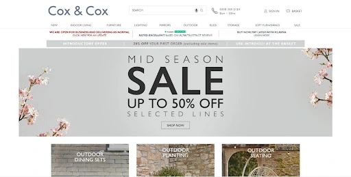 Cox & Cox Website ScreenGrab